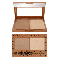 W7 Hollywood Bronze & Glow - Pressed Powder Duo Shimmer Bronzer & Highlighter - Contouring & Highlighting Vegan Makeup