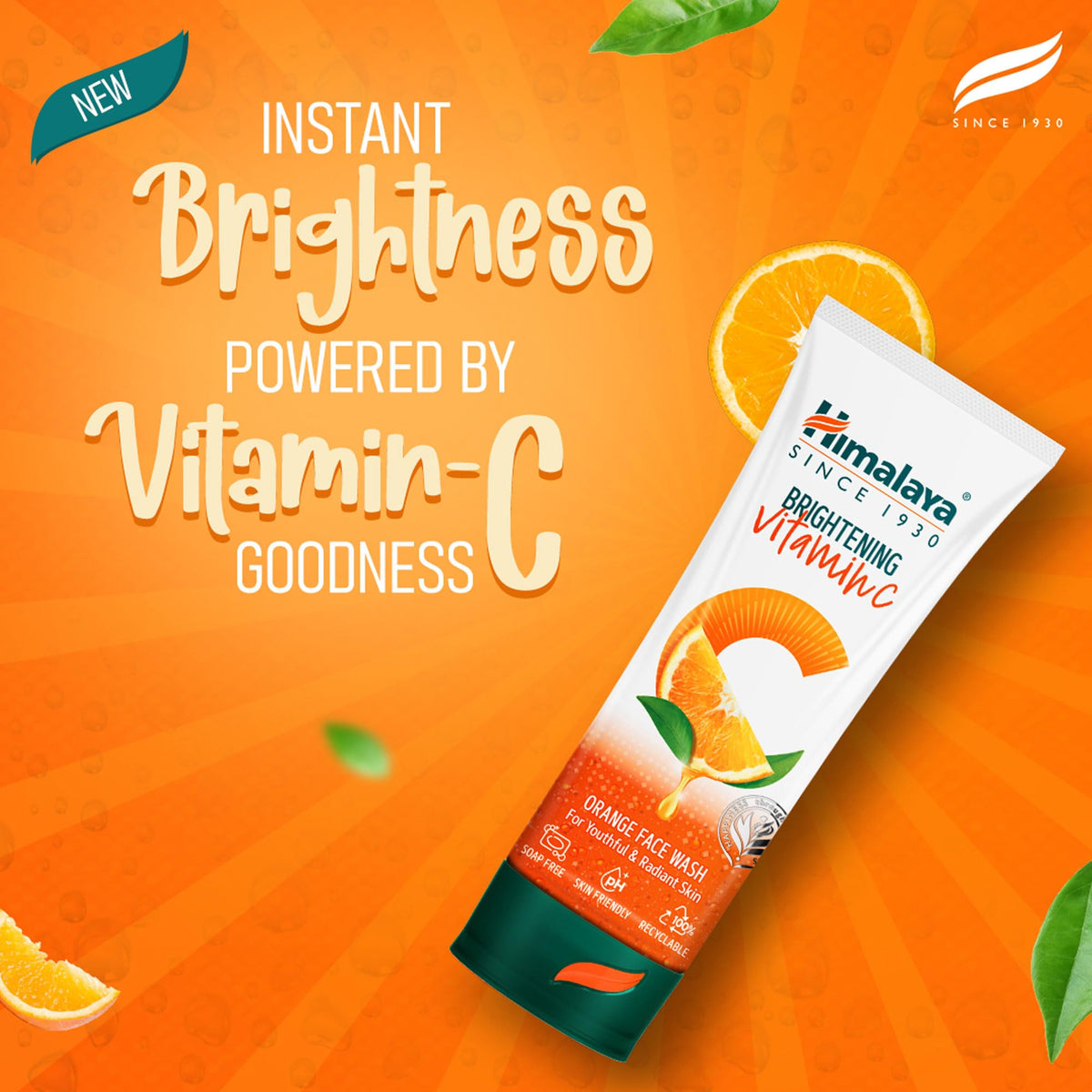 Himalaya Brightening Vitamin C Orange Face Wash | Brightening Face Cleanser | Remove Dull Skin |100ml