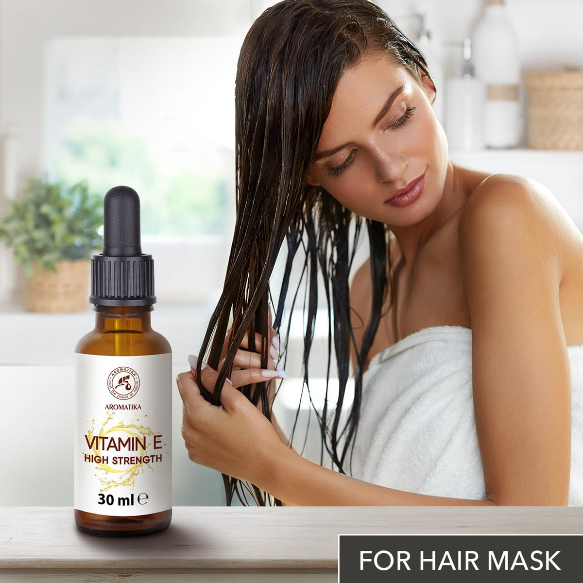 AROMATIKA trust the power of nature High Strength Pure Vitamin E 30 ml - Vitamin E Drops - Natural - Cosmetic Base - Vitamin E for Skin Care - for Face - Skin - Hair - Nails - Lips - Beauty