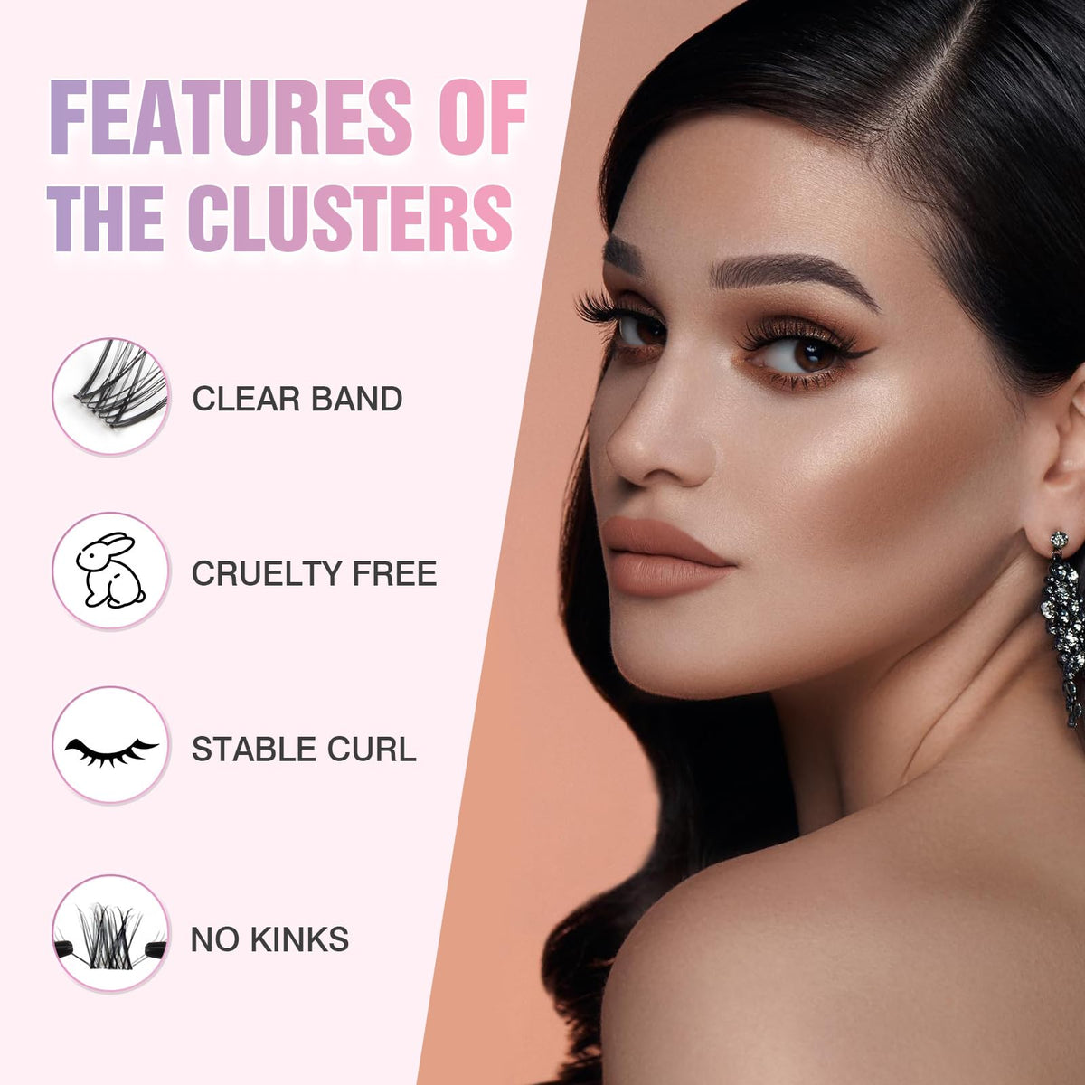 Glowing Win Cluster Lashes Kit Individual Eyelash with Bond Seal&Applicator