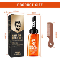 Bettinay Hair Gel Mens, 2 In 1 Long Lasting Fluffy Styling Gel with Comb, Moisturizing Hair Wax Gel