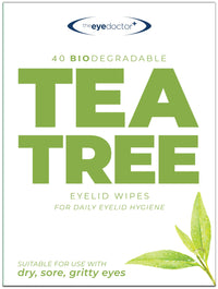 The Eye Doctor Tea Tree Oil Eyelid Wipes - 40 x Single Use Eye Cleaning Wipes for Daily Lid Care - Individual Preservative Free Sensitive Eye Cleaner - Soothes Cleans and Refreshes
