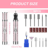 Bettinay 4 Speeds Nail Grinder for Thick Toenails Set, Electric Nail File for Various Nails and Shapes (18 Grinding Heads)