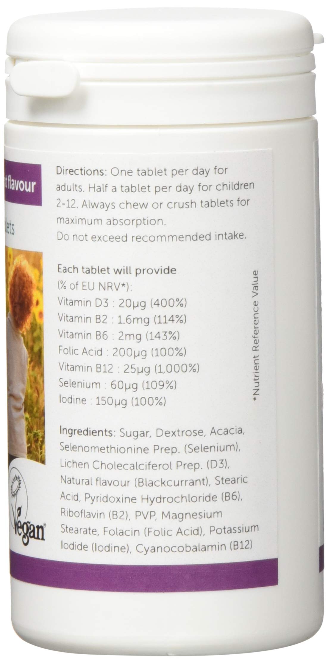 Veg1 Blackcurrant Multivitamins and Minerals Tablets - Pack of 180 Tablets