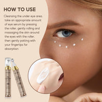 HOPHAT 5% Caffeine Eye Serum - Eye Cream with 360° Roller for Dark Circles and Puffiness, Reduce Eye Bags, Wrinkles and Fine Lines, Hydrate Eye Area 20ML