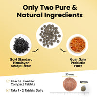 Shilajit Resin Tablets Gold Standard Himalayan Shilajit 79% Fulvic Acid, Third-Party Tested. 60 Tablets - Minerals, Immune System & Energy by Inner Vitality
