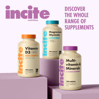 Incite Nutrition Multivitamin Tablets, 180 Vegan Tablets, 6 Month Supply, Daily Formula with 23 Vitamins & Minerals, Immune Support, Energy, Bone Health, Suitable for Vegetarians & Vegans