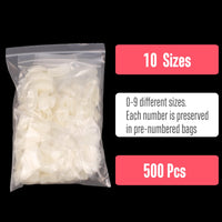NOVO OVO Halloween 500 pcs Hawk Curved Eagle Claw Natural Extra Super Extreme Deep Curve Half Cover Short Square Tapered False Nail Extension Tips Acrylic Nail 10 Sizes Bag Packaging Art Salon DIY