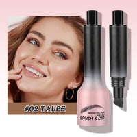 Generic Brow-Fection Angled Brush & Dip - Waterproof Eyebrow Tint Kit For Defined, Natural-Looking, Long-Lasting Brows with Precision Tip & Dark Brown Pencil Powder Pomade Palette