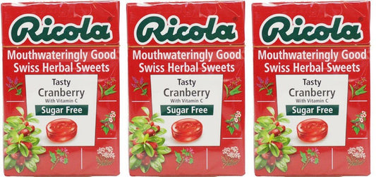 (3 PACK) - Ricola - Cranberry SF Lozenges Box | 45g | 3 PACK BUNDLE