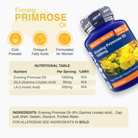 Zipvit Evening Primrose Oil 1000mg Per Capsule, High Strength Omega 6 GLA & LA, Cold Pressed, 120 Softgel Capsules, 4 Months Supply