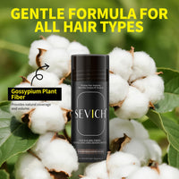 SEVICH Hair Building Fibers - Instant Hair Thickener for Thinning Hair Loss, Natural Keratin Powder for Men Women, Black 25g/0.88oz