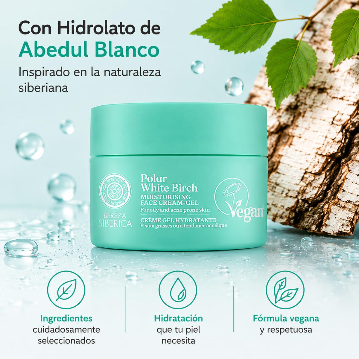 Natura Siberica Polar White Birch Moisturizing face cream-gel, 50 ml