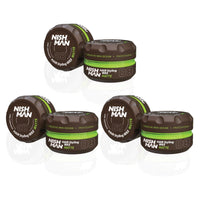 nishman NISHMAN Hair Styling Wax for Men 08 - Matte 150g - Vanilla Scent - Natural Matte Look - Strong Hold - Hair Clay Aqua Wax- Long-Lasting Control and Definition (Pack of 3)