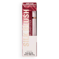 Revolution Beauty London Revolution, Skin Silk Marble Blush Stick, Buildable Colour for Cheek, Eye, & Lip, Cream-to-Powder Formula, Vegan & Cruelty-Free, Berry Flush, 4.5g