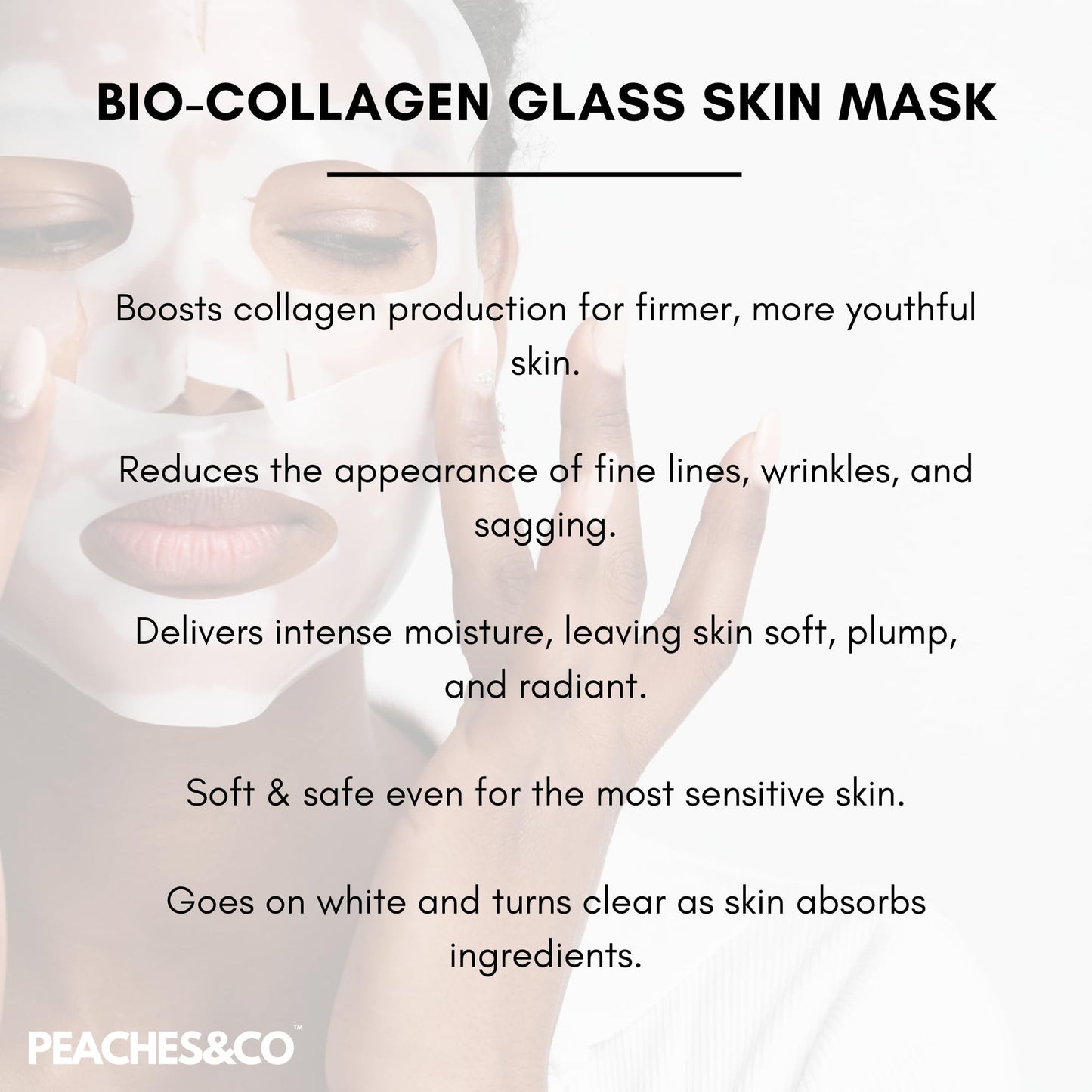 Peaches and Co Bio-Collagen Overnight Face Mask | K-Beauty | Korean Skin Care Mask | Glass Skin Face Mask | Deep Hydrating | Firming Mask | Pore Minimising Face Mask | Collagen Face Mask