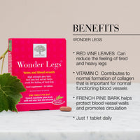 New Nordic Ltd New Nordic Wonder Legs, High-Strength Pine Bark & Red Vine Leaf Extract with Vitamin C, Supports Normal Circulation & Vein Function, 30 Tablets