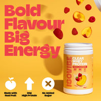ISOVIBE Isovibe Clear Whey Protein Powder Peach & Raspberry (20 Servings) Refreshing Protein Water | Zero Added Sugar | High Protein 20g Per Serving