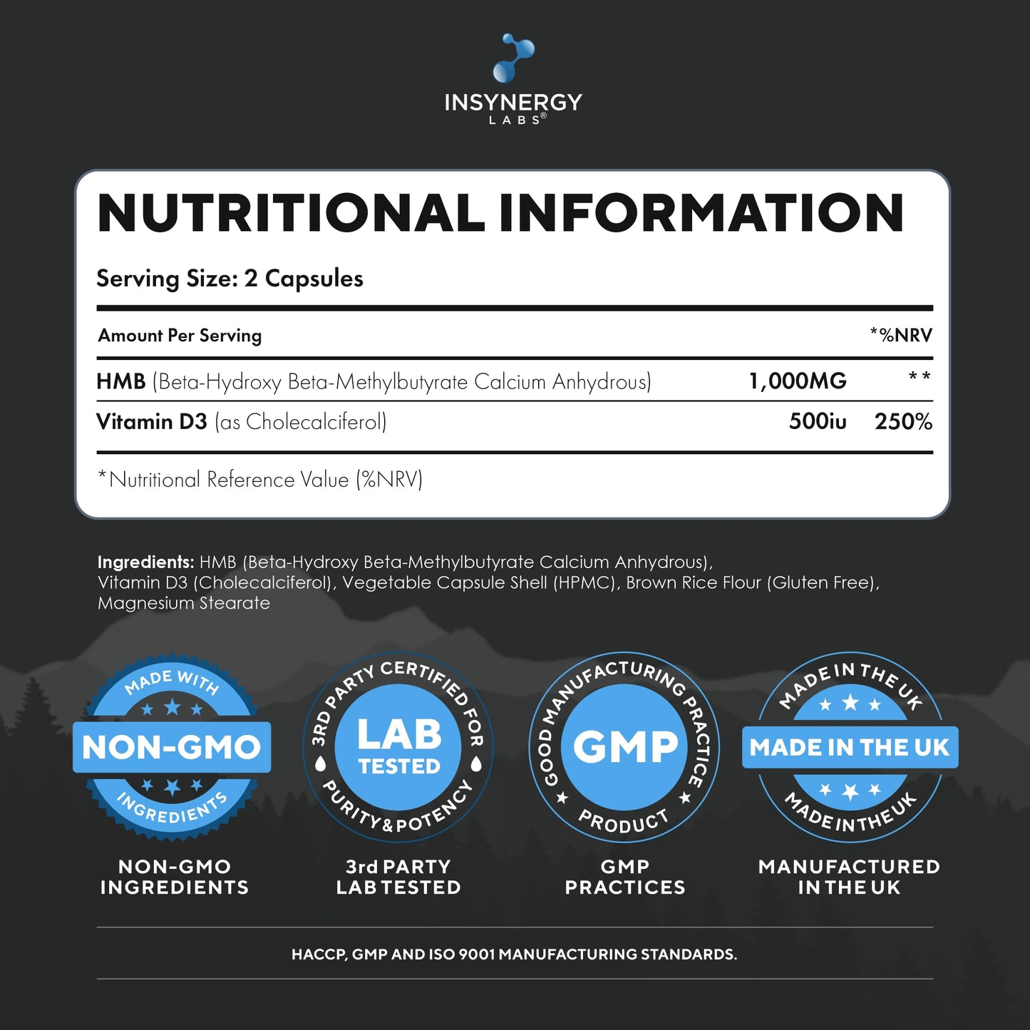 Insynergy Labs HMB Pro 1,000mg & Vitamin D (Superior Absorption Formula) 120 HMB Capsules, Muscle Growth Supplements, Muscle Strength & Repair HMB Supplement