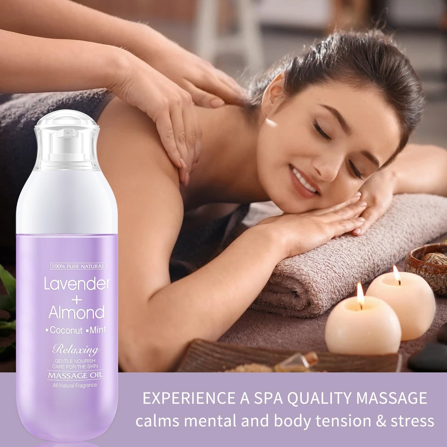 O'RMEAS Massage Oil For Warming, Relaxing Massage Oil Lavender Almond Peppermint And Coconut Massage Oils For Massage Moisturizing Body Oil For Men And Women 5.1 Fl.Oz