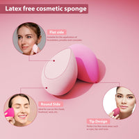 MUUK' SUPERFOODS MUUK Makeup Sponge Blender 4 Pack Foundation Sponge Latex Free Beauty Blender Applicator With Sponge Holder Case Ideal For Foundation, Powder and Cream