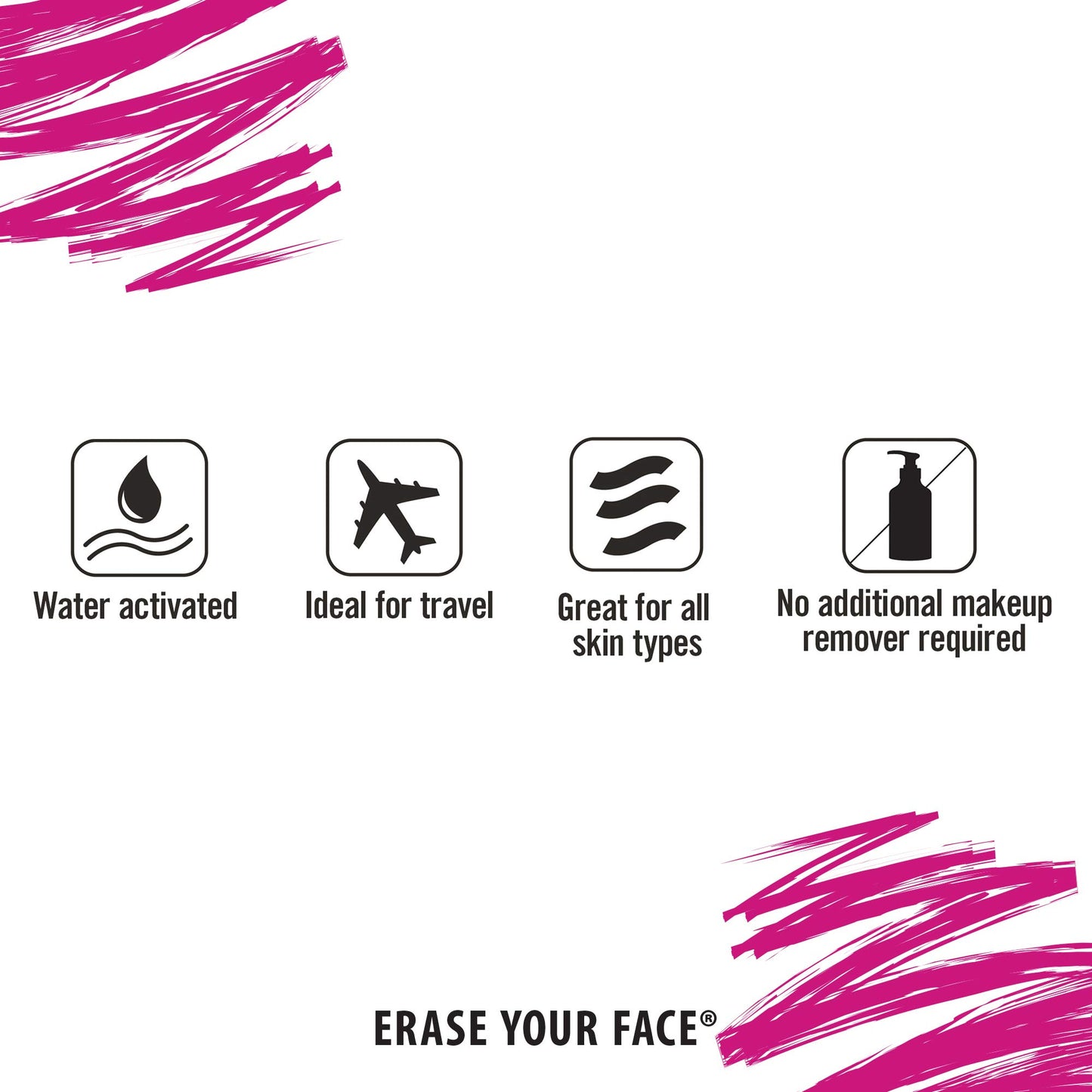 ERASE YOUR FACE Danielle Creations Erase Your Face Eco Friendly Reusable Make Up Remover Cloth in Pink