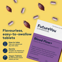 Blood Flow+ Supplements – 28 Day Supply – High Strength Cocoa Flavanols Extract CocoActiv Blood Capsules – Maintains Blood Vessel Elasticity – Blood Flow Cocoa Capsules by FutureYou Cambridge