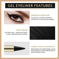 EONFAVE Black Eyeliner - Matte Black Eyeliner Pen Gel - Eyeliner Pencil Long Lasting - Quick Drying Formula Eye Liner - Waterproof Smudge-proof All Day Eyeliner Makeup