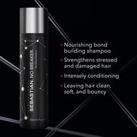 SEBASTIAN Sebastian Professional No.Breaker Bonding Shampoo, Strengthens Damaged Hair, Intense Conditioning, For Soft, Bouncy Hair, 250 ml