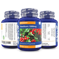 Hawthorn 1000mg, 90 Vegan Hawthorn Tablets. 3 Months Supply.