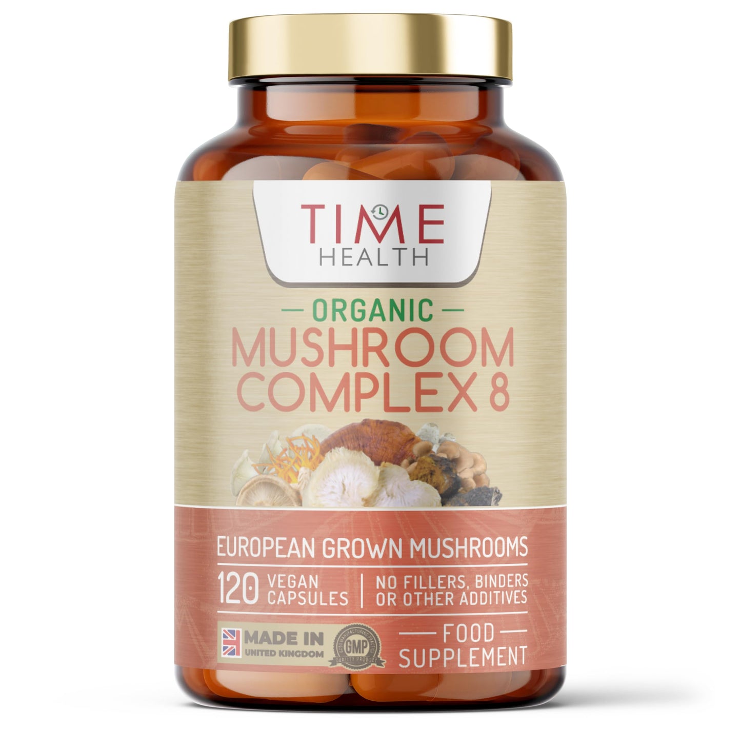Mushroom Complex 8 | Organic | EU Grown | 616mg Capsules | Lions Mane, Cordyceps, Chaga, Shiitake, Reishi, Maitake, Coprinus & Oyster Betox93® | 40% Polysaccharides | UK Made