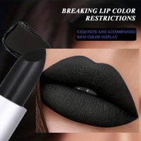 NLFOX Black Lipstick - Matte Black Lip Stick Highly Pigmented - Waterproof Halloween Makeup Smooth Lip Gloss - Vegan Long Lasting Creamy Texture Lipstick for Women Girls on Halloween