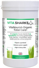 Vita Sharks VitaNourish Organic Total Care+ Vitamin C. 300g Complete Vegan Immune Boosting, Alkalising Nourishment Complex. Bio Active Enzymes for Absolute Detoxification & Digestion Support.