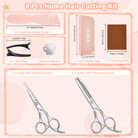CIICII Kids Hair Cutting Scissors Shears Kit, Safe Round Tip Baby Scissors