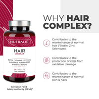 Hair Vitamins - Anti-Hair Loss + Hair Growth + Nails Vitamins - [Award 2022] - Biotin + Zinc + Selenium - Hair Skin and Nail Vitamins with L-Cysteine - Hair Supplement - 90 Vegan Capsules - Nutralie