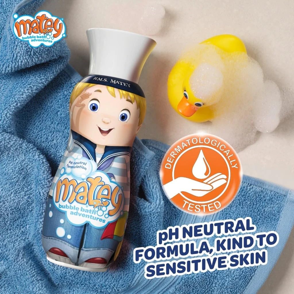 Matey Max Bubble Bath | Kids Bubble Bath for Bath Time Fun | Long-Lasting Foamy Bubbles | Gentle Bath Wash for Children