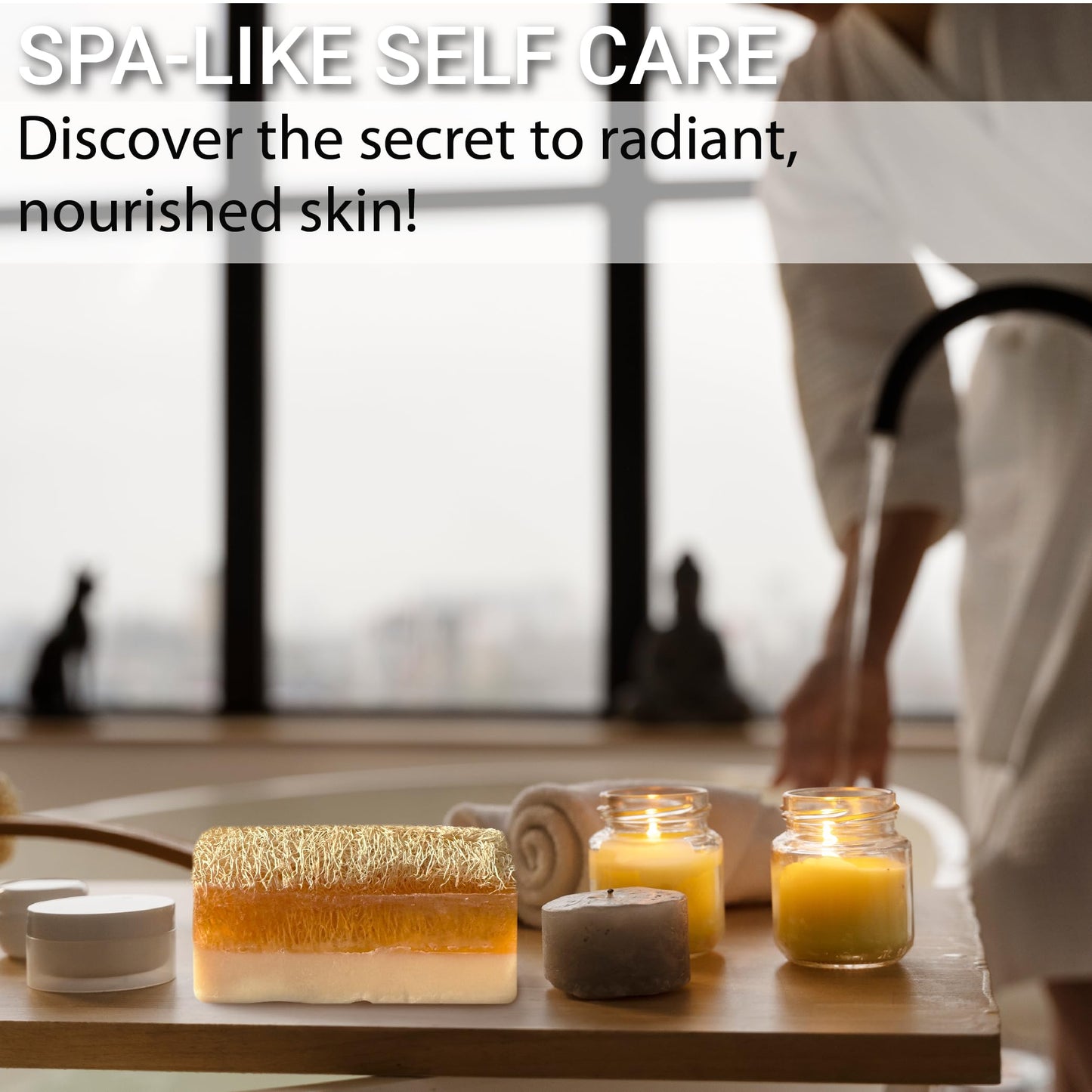 STORELUXY 130gr Donkey Milk & Honey Soap Bar With Pumpkin Fiber Natural Handmade Loofah | Anti Ageing, Anti Wrinkle, Effective For Acne & Eczema, Vitamin A, Moisturising Skincare