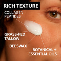 Tallotouch. Whipped Tallow Cream for Face & Body - 100% Grass-Fed Beef Tallow, Collagen, Shea Butter & Beeswax Moisturiser, Deep Hydration & Skin Repair, Essential Oils, Fast Absorbing