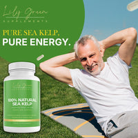 Lily Green Supplements Lily Green Organic Sea Kelp | 500mg Per Serving Thyroid Support Supplement | 435mcg of Iodine Supplement per Capsule | Non-GMO & No Artificial Fillers Cognitive Supplements | 90 Capsules | Made in UK