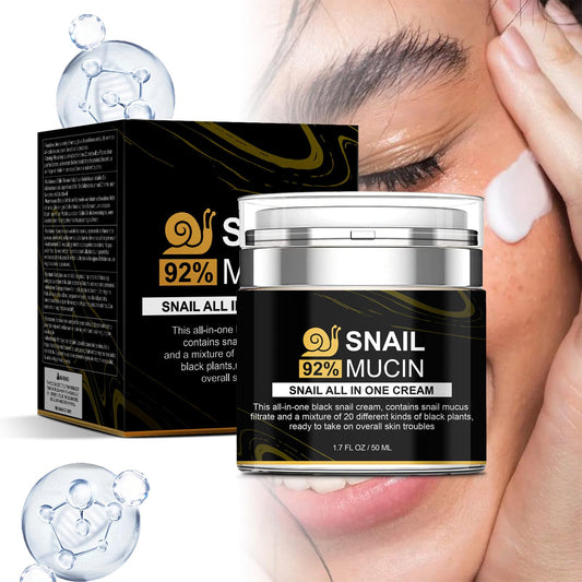 CrownLite Snail Mucin 92% Dvanced Cream, Deep Hydration & Daily Soothing Cream, Face Moisturizer for Dry & Sensitive Skin, Neck Cream for All Skin Types, Day & Night Korean Skin Care Repair Cream
