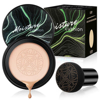 LOPHE Mushroom Head Air Cushion CC Cream, Moisturizing & Oil Control Foundation Cover Concealer, Long Lasting Air Cushion CC Cream with Mushroom Makeup Sponge, Liquid Foundation CC Cream for Women Makeup