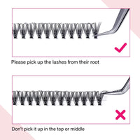FADLASH Individual Cluster Lashes Extensions 10D 20D 0.07 D Curl 8-16mm Mixed Trays Extensions 200Pcs Individual Cluster Lashes DIY Eyelash Extensions at Home