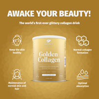 Nature’s Finest by Nutrisslim Golden Collagen 240 g - Collagen Supplements for Women with Gold Glitter - High Strength Hydrolyzed Bovine Collagen Powder Type 2 with Biotin, Vitamin C and Curcuma