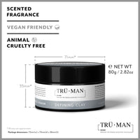Tru Man TRU•MAN Defining Clay: All-Day Strong Hold Improves Texture & Thickness, All Hairstyle Types, 80g, 2.82 Oz