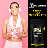 Nuke Nutrition D Mannose Capsules 1500mg | 60 Capsules | UTI Treatment for Women & Men | Urine Infection Relief | Cystitis Treatment | Natural Pills Made from Cranberry | Alternative to Antibiotics
