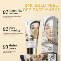 Trendyfave 24K Gold Peel Off Face Masks, Blackhead Remover Peel Anti Wrinkle Anti Aging Facial Mask, Blackhead Peel Off Mask, Deep Skin Clean Purifying Acne, Reduces Fine Lines, Skin Care Peeling Face Mask