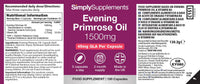 Simply Supplements Evening Primrose Oil 500mg | 180 Capsules | Cold Pressed Soft Gel Capsules | Contains Rich Concentrations of Gamma Linolenic Acid (GLA)