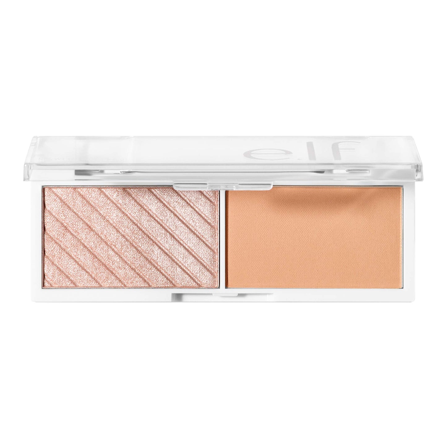 e.l.f. Bite Size Face Duo, Creamy & Blendable Mini Compact Blush & Highlighter Duo, Enhances Your Natural Glow, Cantaloupe