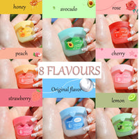 HERBENJOY Lip balm Set, 8 Packs Lip Balm Multipack,Original, Honey, Avocado, Rose, Sakura, Peach, Lemon & Strawberry,Reduce Lip Lines&Wrinkle Day&Night Lip Care Gift For Girls Women