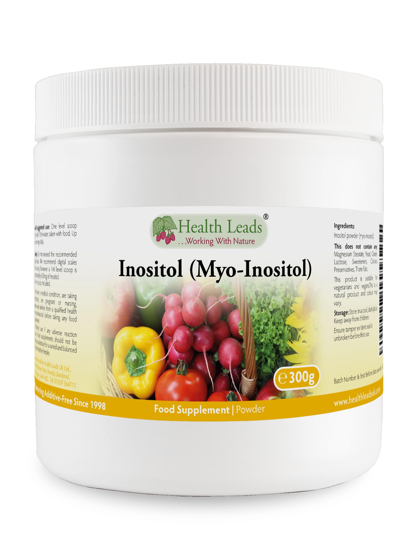 Health Leads ...Working With Nature Health Leads Myo-Inositol Powder 300g | Pure Vitamin B8